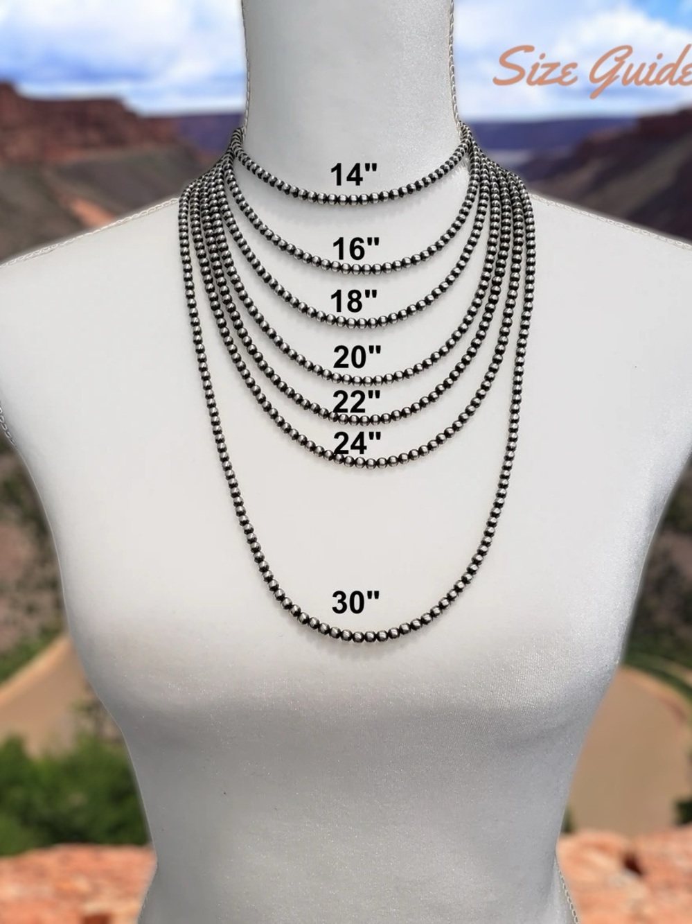 Navajo Pearl Style Sterling Silver Necklace 4mm 16” - Picture 7 of 9